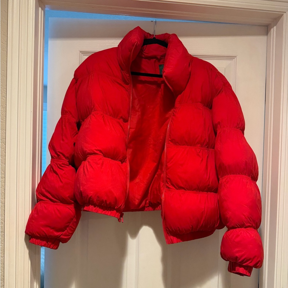Wild Fable Women's Red Puffer Jacket